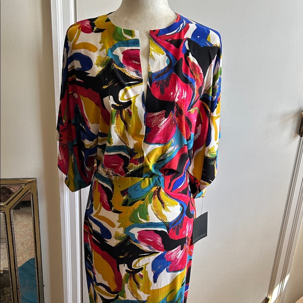Norma Kamali Obie Dress in Carmen Print Sz. Med NWT